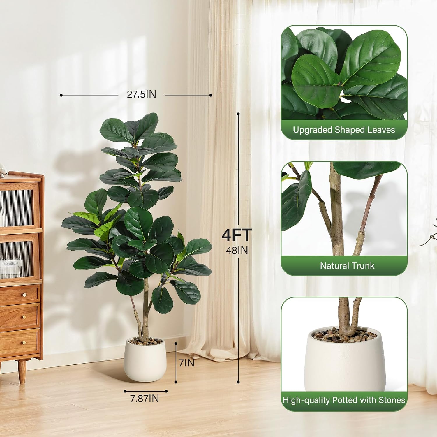 Árbol artificial de higuera de - Ficus Lyrata Tree reseña y precio