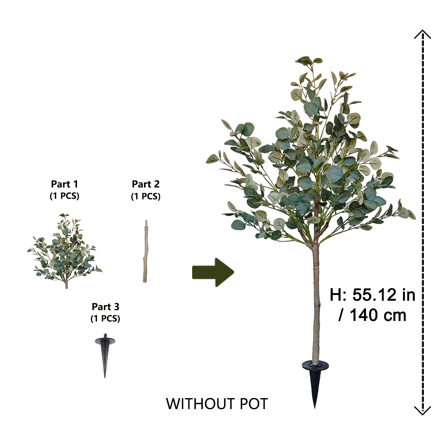 Planta de eucalipto artificial - Ficus Lyrata Tree reseña y precio